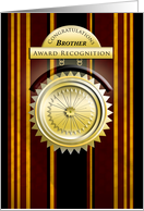 Brother Brown and Yellow Medallion Congratulations on Award card