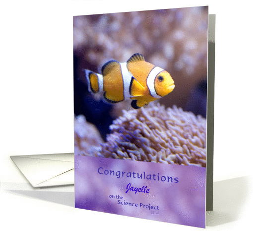 Custom Name Clown Fish Science Project Congratulations card (933168)