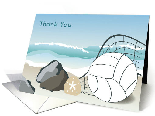 Beach Waves Volley Ball Thank You Coach card (944953)