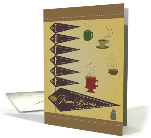 Retro Coffee Thanks Barista card (945697)