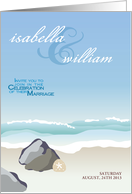 Oceanside Beach Wedding Invitation card