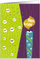 Lit Candle and Confetti 90th Happy Birthday card