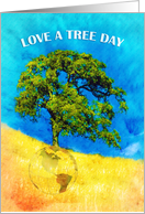 Oak Tree and Globe Love A Tree Day card