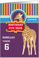 Custom Giraffe Birthday Fun Fair Invitation card