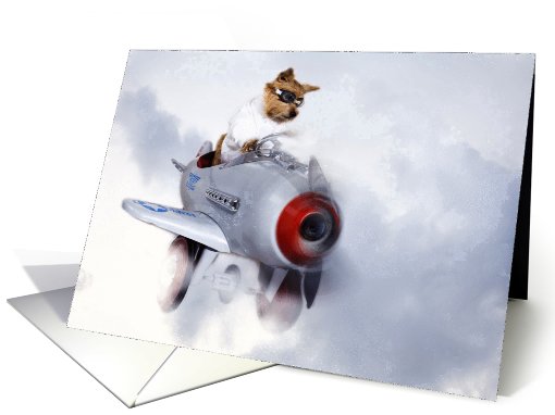 Cute dog Flies in to Wish you a Happy Birthday card (783985)