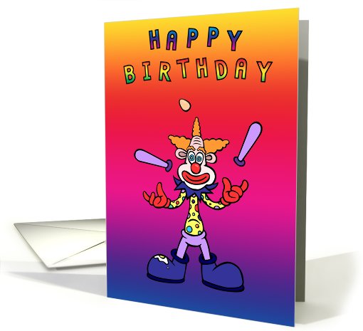 Juggling Clown Happy Birthday card (718682)