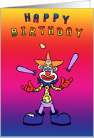 Juggling Clown Happy Birthday card