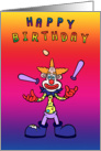 Juggling Clown Happy Birthday card