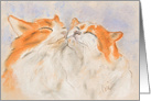 Two Orange and White Tabby Cats Fine Art Be Happy card