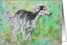 Grizzle Saluki Running Dog Fine Art Blank Any Occasion card