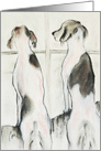 Pointers Looking Out a Window Fine Art Blank Any Occasion card