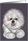 Bichon Frise Dog Art Fine Art Thinking of You card