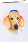 Standard Poodle Dog Hanukkah Holiday Fine Art card