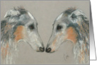 Nose To Nose Borzoi Dog Hound Valentine card