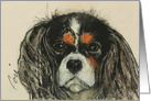 Cavalier King Charles Cavalier Spaniel Fine Artl Thinking of You card