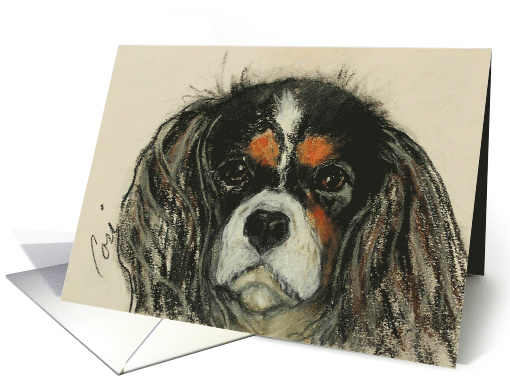 King Charles Cavalier Spaniel Dog Fine Art Blank Any Occasion card