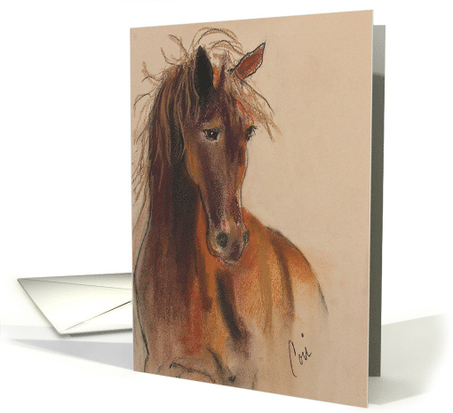 Horse Brown Horse Bay Horse Fine Art Blank card (1087828)