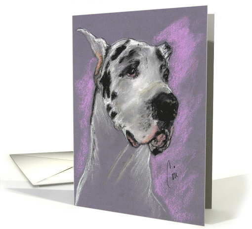HarlequinGreat Dane Dog Fine Art Blank Any Occasion card (1192208)