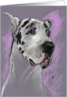 HarlequinGreat Dane Dog Fine Art Blank Any Occasion card