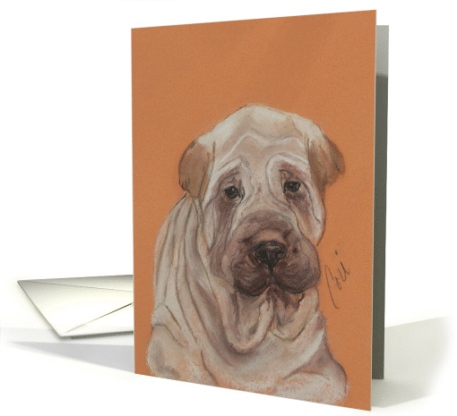 Shar Pei Dog Fine Art Blank Any Occasion card (1201440)