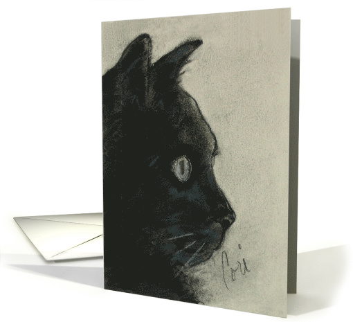 Black Cat Fine Art Blank Any Occasion card (1237242)