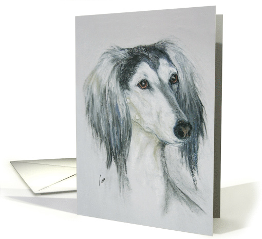 Saluki Dog Fine Art Thinking of You card (1288498)