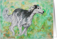 Grizzle Saluki Running Dog Fine Art Blank Any Occasion card