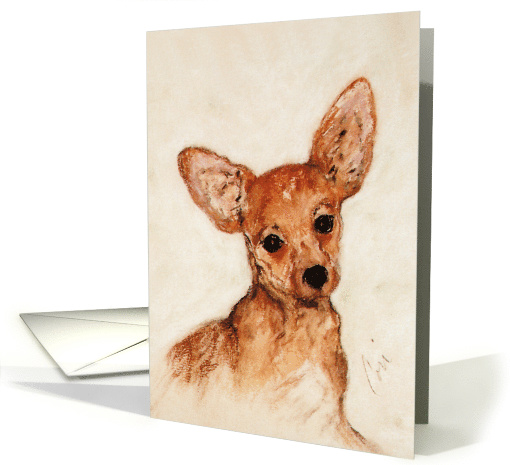 Chihuahua Dog Art Fine Art Thinking of You card (1293256)