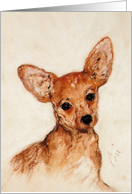 Chihuahua Dog Art Fine Art Thinking of You card