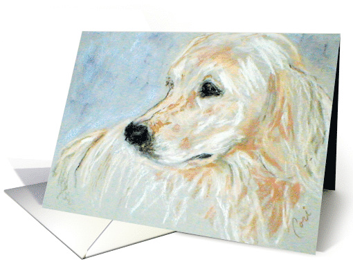 Golden Retriever Dog Fine Art Thinking of You card (1431944)