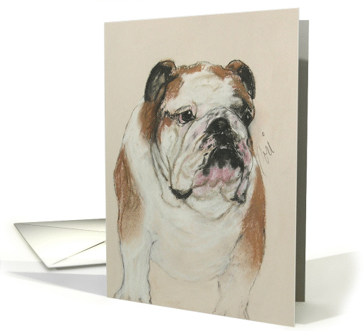 English Bulldog Dog Fine Art Thinking of You card (1431948)
