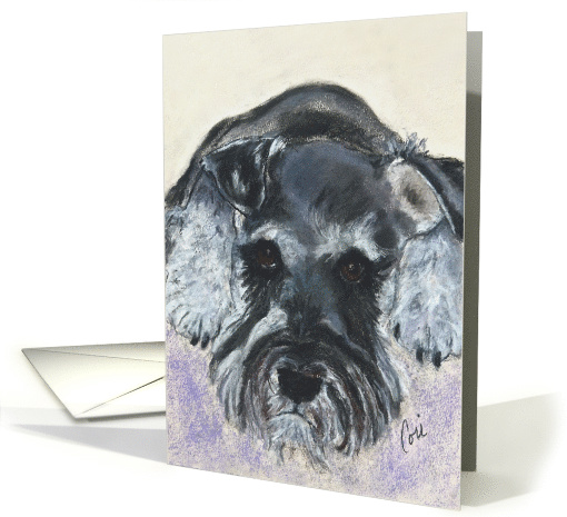 Schnauzer Dog Fine Art Thinking of You card (1432012)