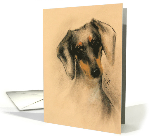 Dachshund Dog Fine Art Thinking of You card (1432022)