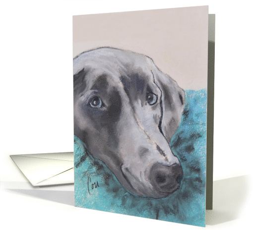 Weimaraner Dog Fine Art Thinking of You card (1484650)