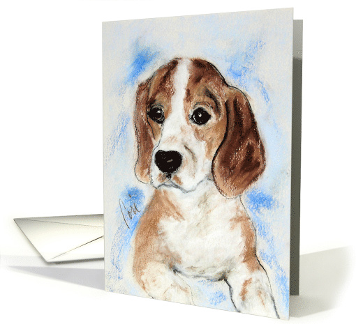 Beagle Dog Fine Art Thinking of You card (1506142)