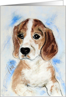 Beagle Dog Fine Art Thinking of You card