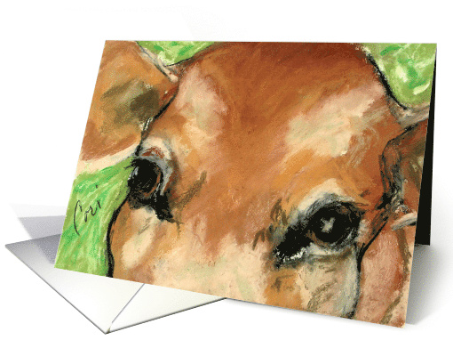 Cow Farm Animal Fine Art Blank Any Occasion card (1536666)