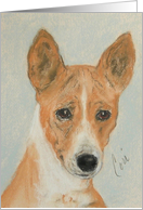 Basenji Dog Fine Art Thinking of You card