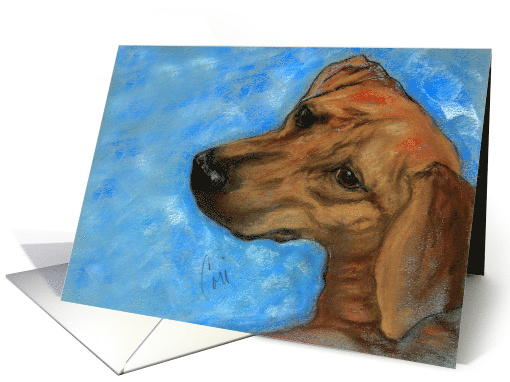 Rhodesian Ridgeback Dog Fine Art Thinking of You card (1571520)