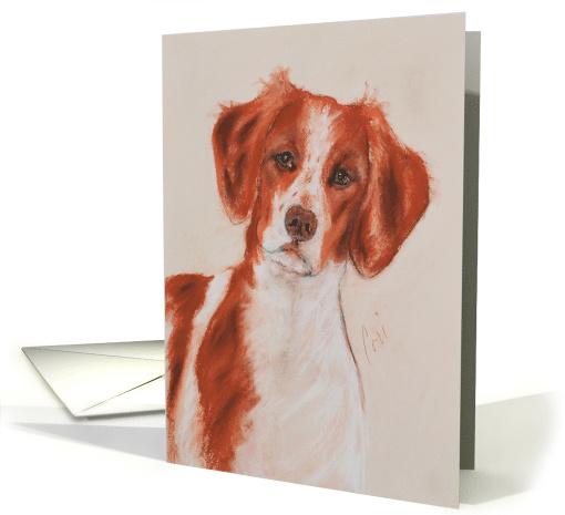 Brittany Dog Fine Art Blank Any Occasion card (1588512)