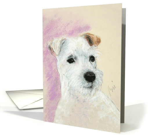 Rough Coat Jack Russell Terrier Fine Art Thinking of you card
