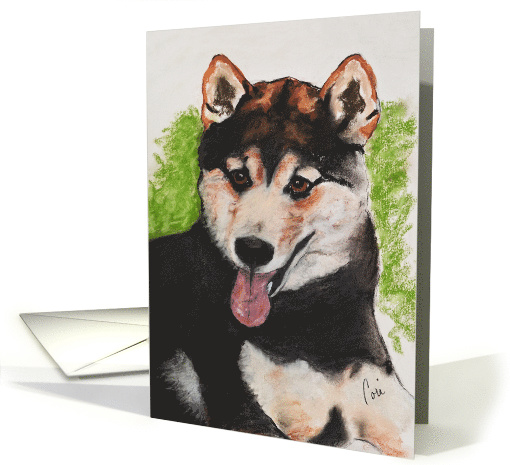 Shiba Inu Fine Art Thinking of you card (1613084)