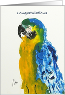 Parrot Fine Art Congratulations on Rescue Parrot card