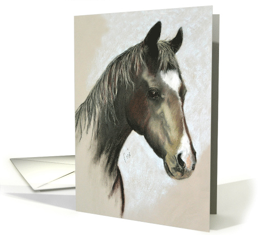 Black Horse Fine Art Blank Any Occasion card (1623688)