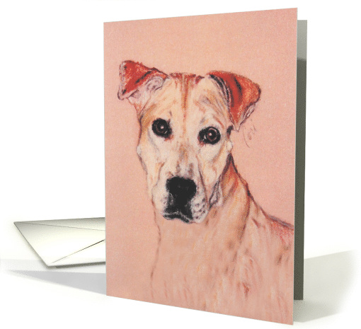 Pit Bull American Staffordshire Terrier Fine Art Thinking of you card