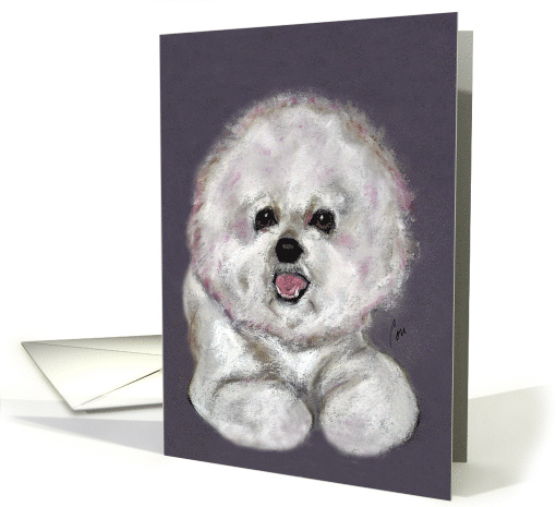 Bichon Frise Dog Art Fine Art Thinking of You card (1691804)