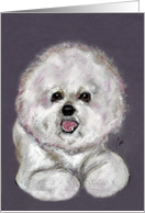 Bichon Frise Dog Art Fine Art Thinking of You card