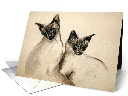 Sibling Love Siamese Cats Kittens Friendship card (761894)