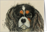 Cavalier King Charles Cavalier Spaniel Fine Artl Thinking of You card