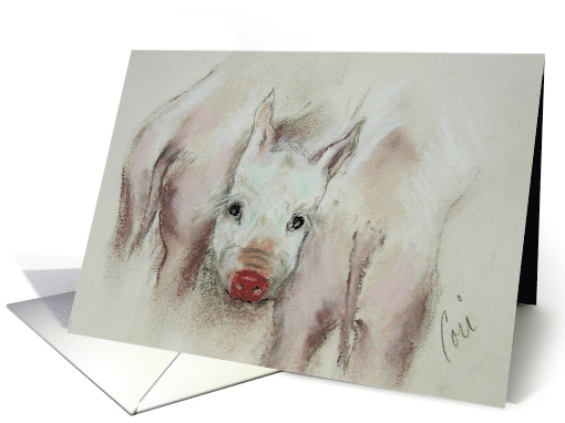 Stuck In The Middle Pigs Animals Encouragement card (785850)